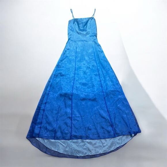 VTG Y2K Jump Apparel Dress Blue Ombre Fairy Princess Hoco Prom Sparkle Floral S - Picture 1 of 13